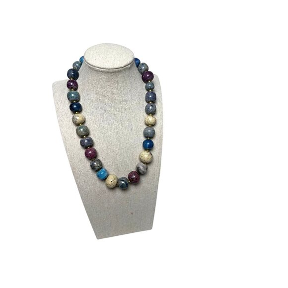 Assorted Natural Stone Necklace Jasper And Sodalite Positive Energy Jewelry 146g - Picture 2 of 5